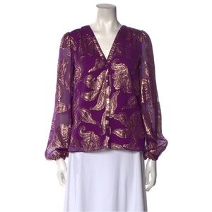 Ramy Brook Silk Printed Blouse. Size M. Tags on.
